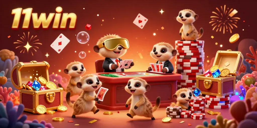 Experience the vibrant 11win online casino scene with meerkats managing games and winning opportunities.