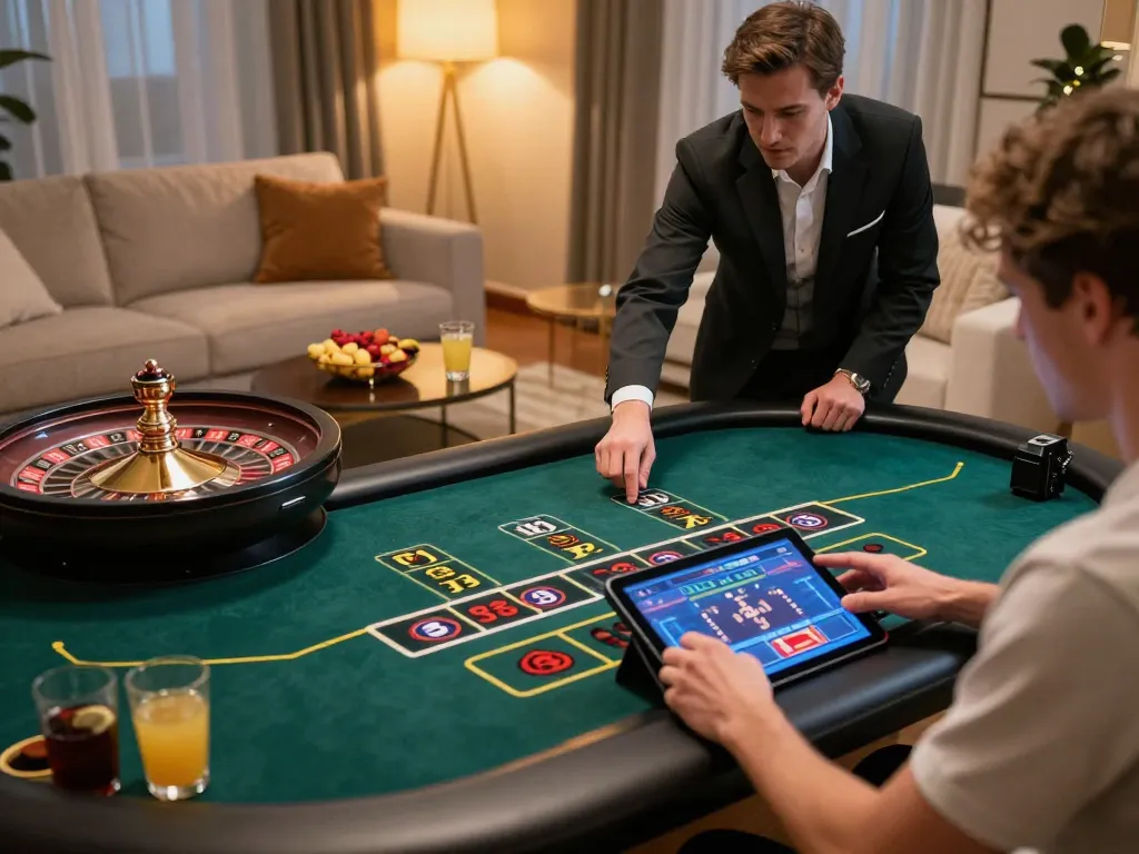 Player enjoying an online roulette game on x333 in a cozy home setting, emphasizing engagement and excitement