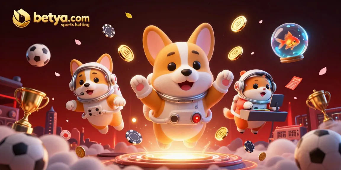 Experience thrilling betya.com sports betting with a vibrant 3D illustration of animated characters in casino action.