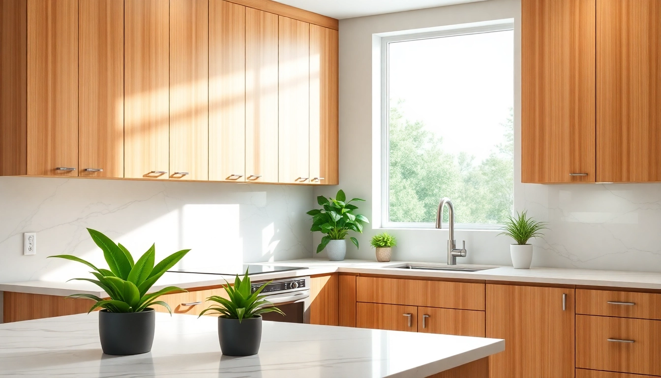Cabinet Refacing Clearwater FL showcasing modern kitchen cabinetry with natural light and vibrant decor.