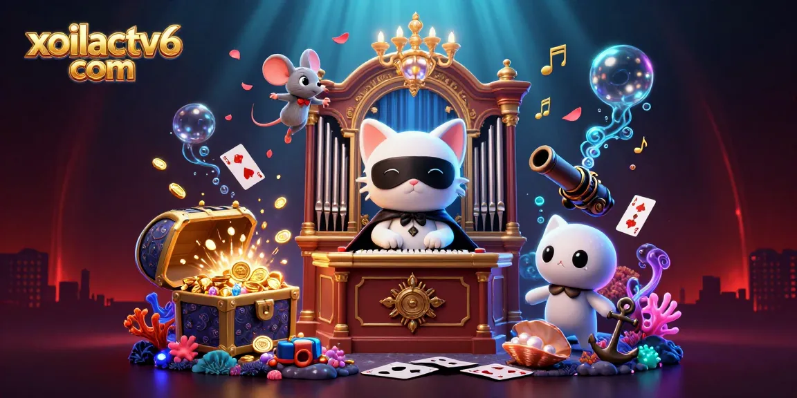Experience thrilling action with the vibrant illustration of xoilactv6 com, featuring phantoms and treasures.