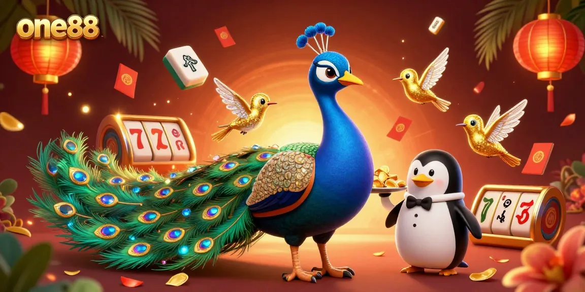 Experience thrilling gaming with one88's dynamic casino scene featuring vibrant characters and slots.