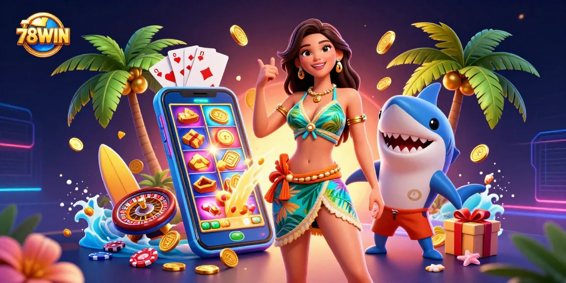 Experience thrilling gameplay with 78WIN, where glamorous characters and colorful slots create an exciting casino atmosphere.