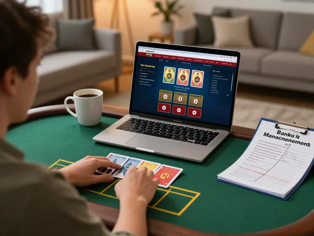 33nn blackjack player actively engaging with live dealer online gaming experience at home