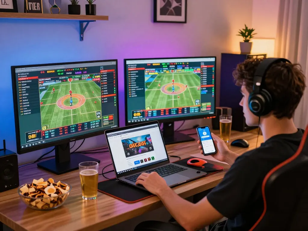 Exciting moment at OK365 online betting platform with live games and betting odds displayed