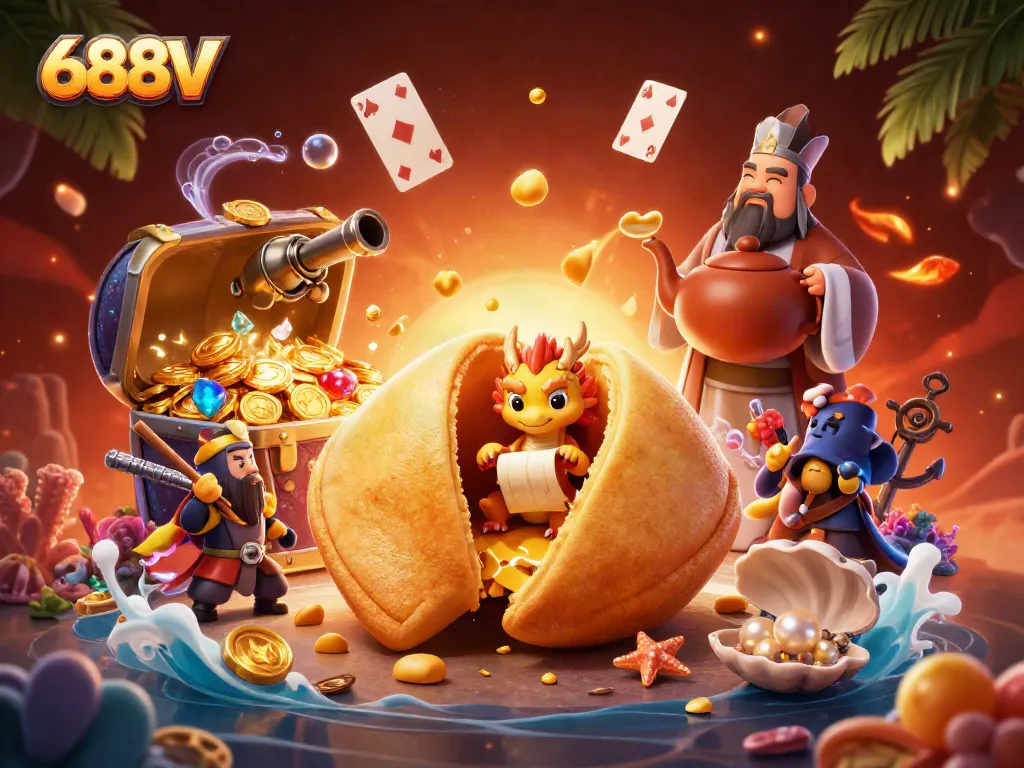 Explore thrilling games at 688V with a vibrant scene showcasing casino fun in a secure, colorful environment.