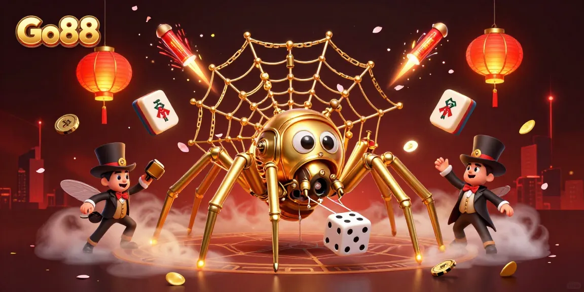 Engage with Go88's thrilling gaming experience featuring vibrant steampunk elements and captivating casino symbols.