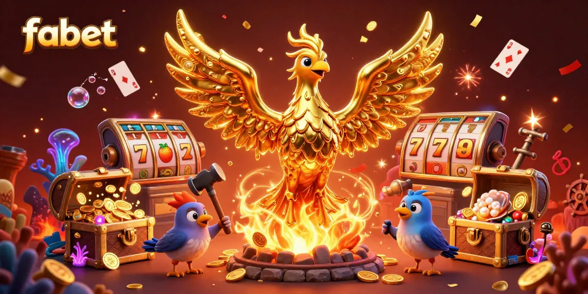 Experience premium gaming at fabet with a golden phoenix symbolizing jackpot wins.