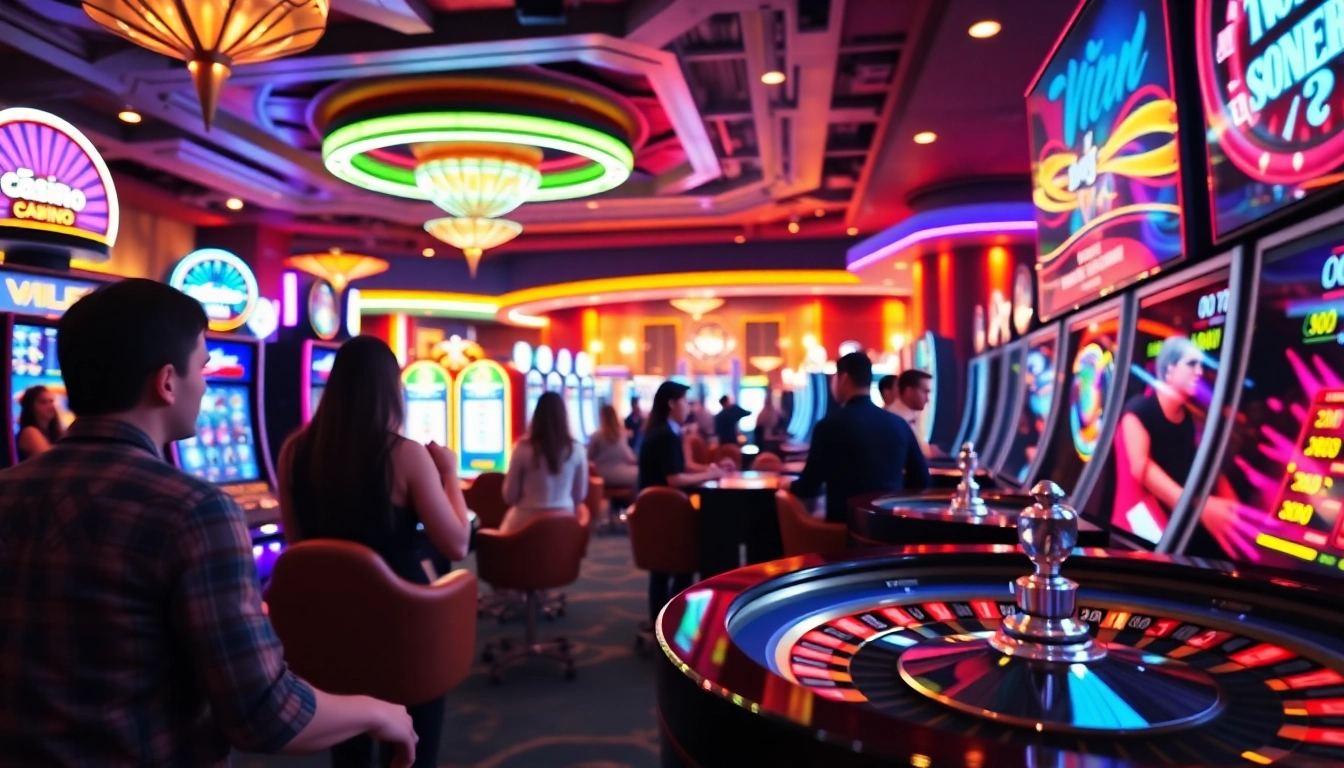 Vibrant nouveau casino en ligne featuring engaging games and excited players.