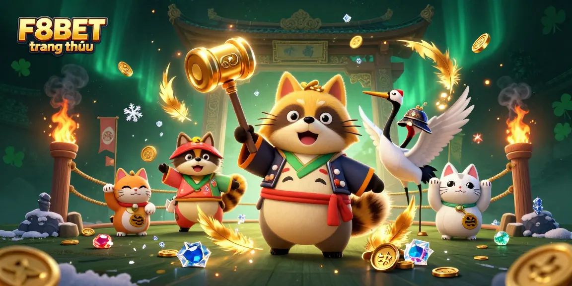 Enjoy betting at F8BET trang chủ with vibrant characters and dynamic casino elements.