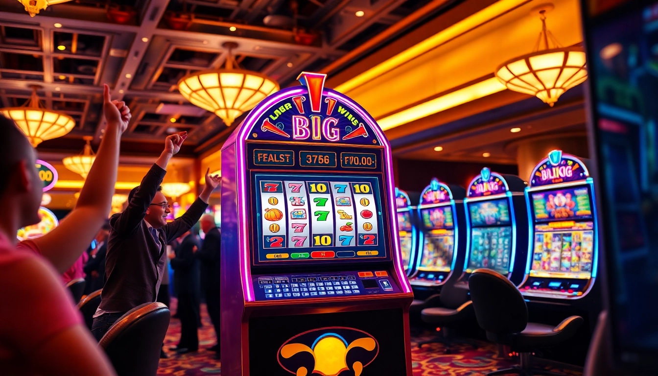 Rasakan sensasi slot gacor dengan mesin slot berwarna cerah dan pemain yang gembira.