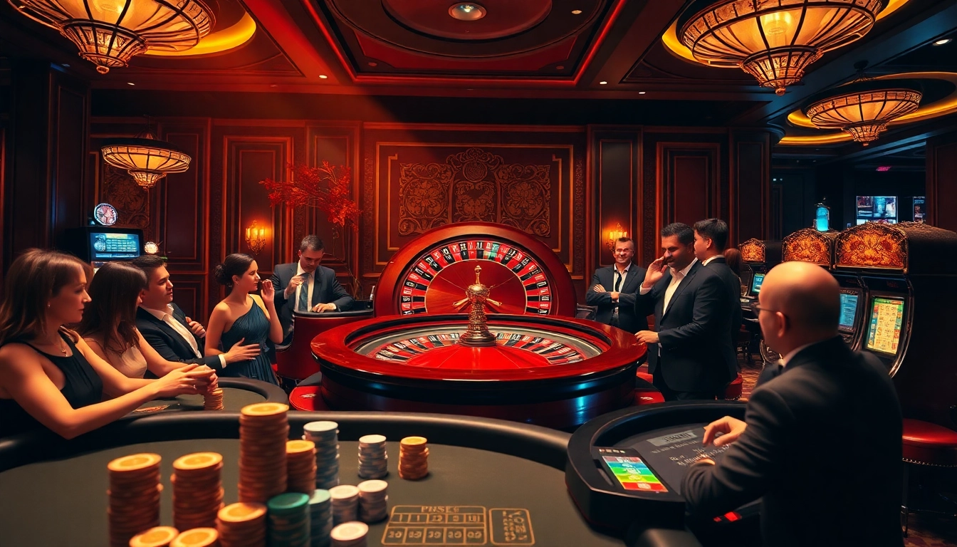 Engage with Bet88 đăng nhập at an elegant casino, featuring roulette and betting excitement.