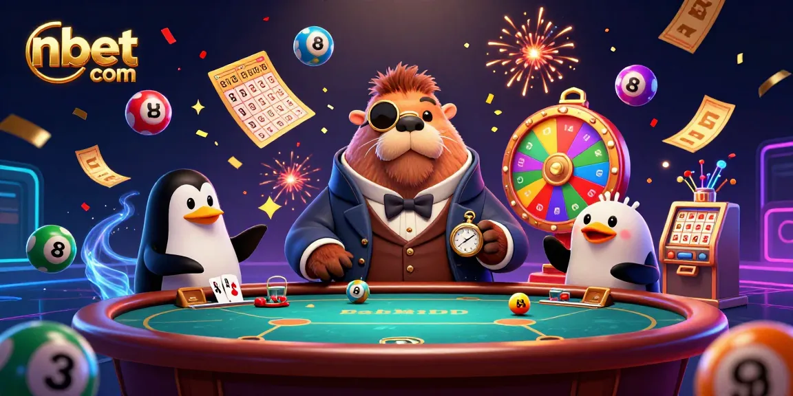 Play poker with nbet com in a lively 3D scene featuring dynamic gambling elements and characters.