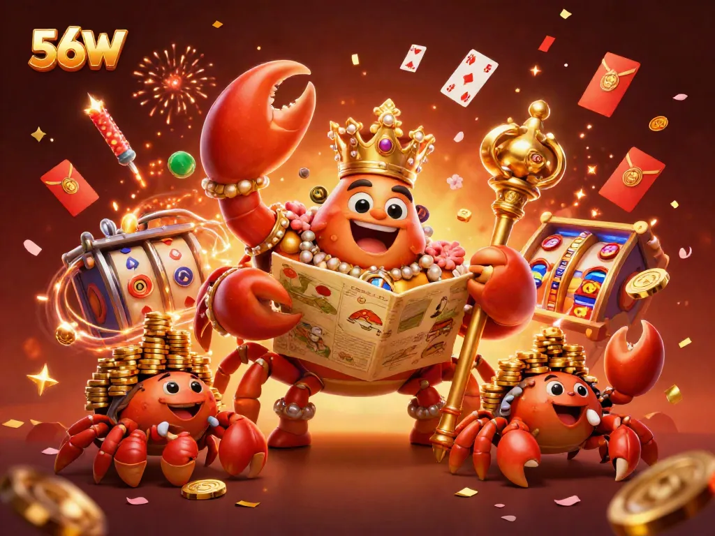 Experience thrilling betting opportunities with 56W's vibrant golden crab emperor and dynamic gameplay.