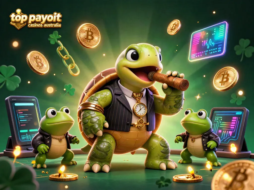 Experience high stakes at top payout casinos Australia with a dynamic casino scene featuring engaging characters and vibrant elements.
