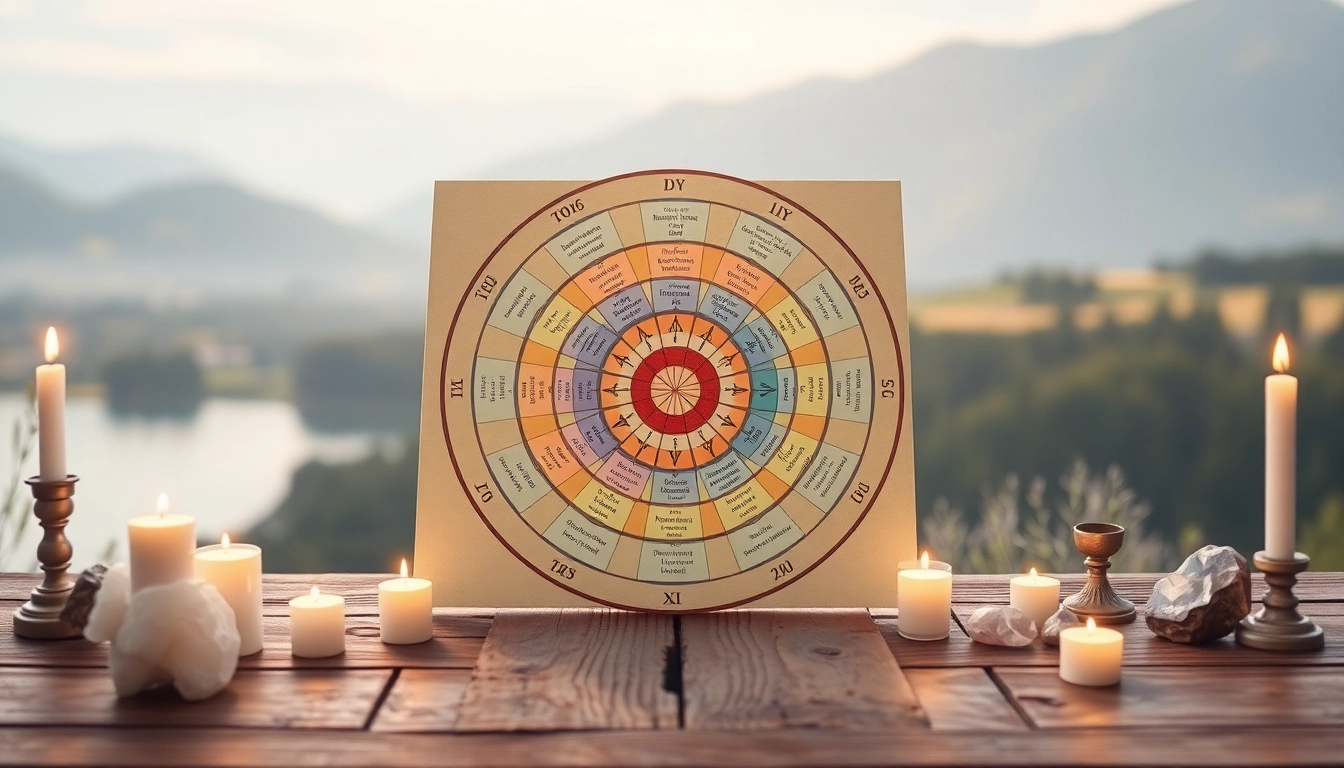 Analyze your destiny matrix with a visual representation of archetypes in a serene environment.
