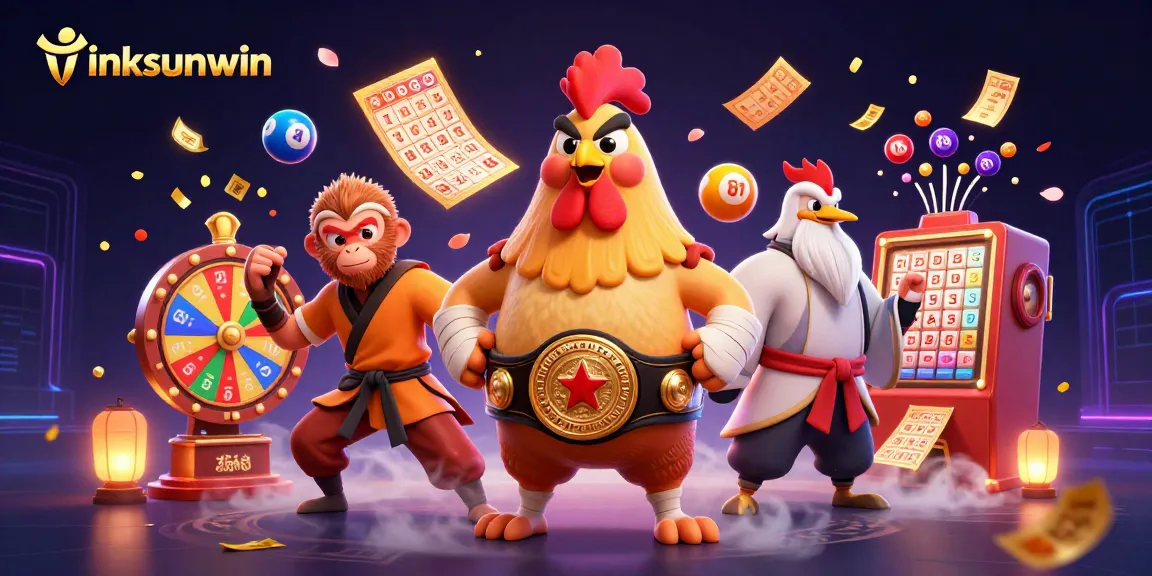 Join the excitement with linksunwin's vibrant lottery scene featuring dynamic characters and game elements.