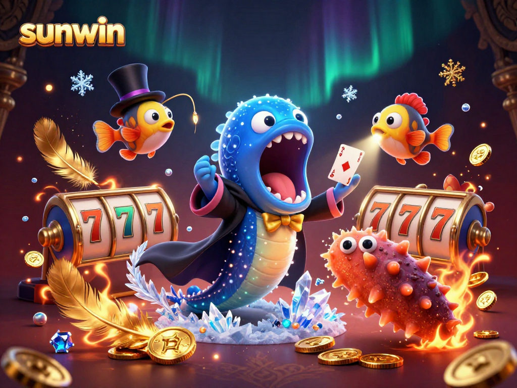 Engage with sunwin's dynamic casino magic featuring a gulper eel performing tricks.