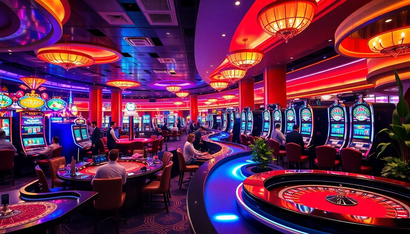 Erleben Sie den casino bonus ohne einzahlung neu in einer lebhaften Spielothek mit Spielern an Wett-Tischen.