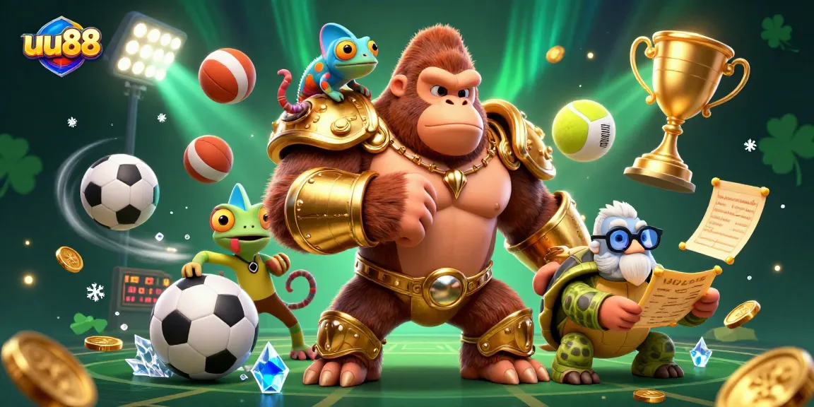 Experience thrilling games at uu88 with vibrant casino characters and dynamic sports elements.