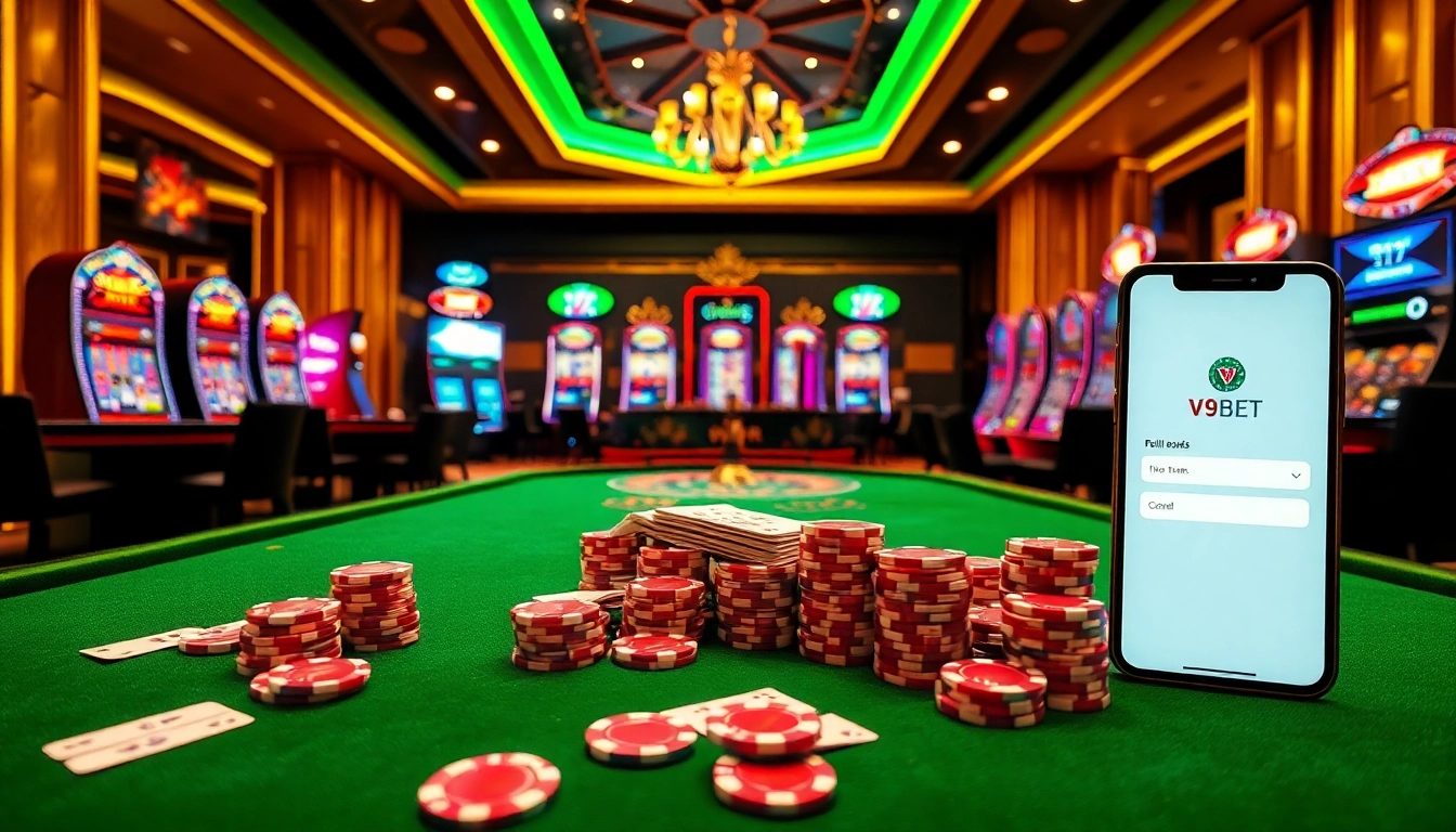 Experience the thrill of v9bet đang nhập with vibrant casino tables and dynamic online betting.