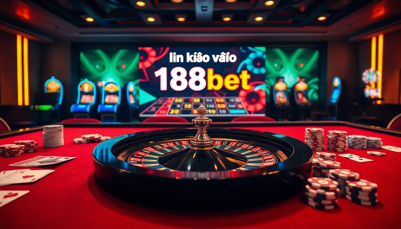 Experience the thrill of gambling with the link vào 188bet at a luxurious casino table.