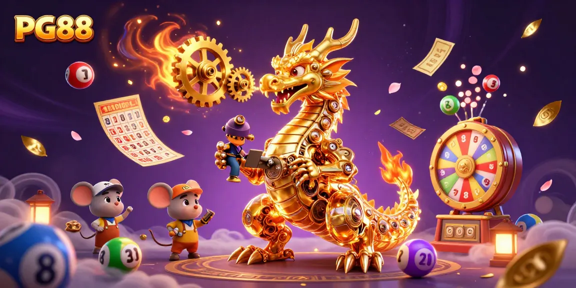 Experience thrilling gameplay at PG88 with a golden dragon and exciting lottery elements.