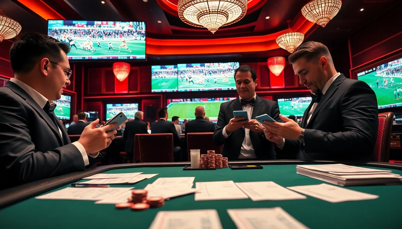 Pari sur un match de rugby dans un casino, mettant en avant paris sportifs rugby et des joueurs engagés.