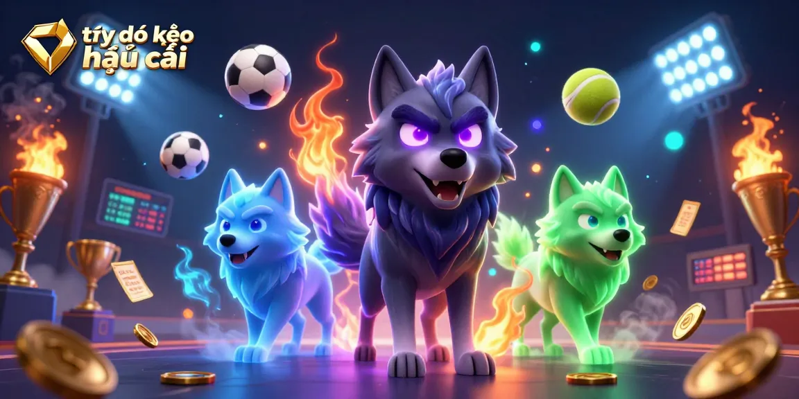Engage in thrilling sports betting with tỷ lệ kèo nhà cái showcased in this dynamic 3D illustration.