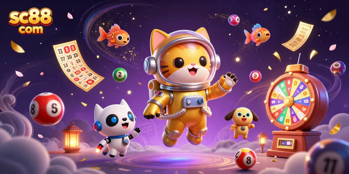 Experience exciting gameplay at sc88 com with a vibrant 3D casino scene full of dynamic lottery elements and immersive characters.
