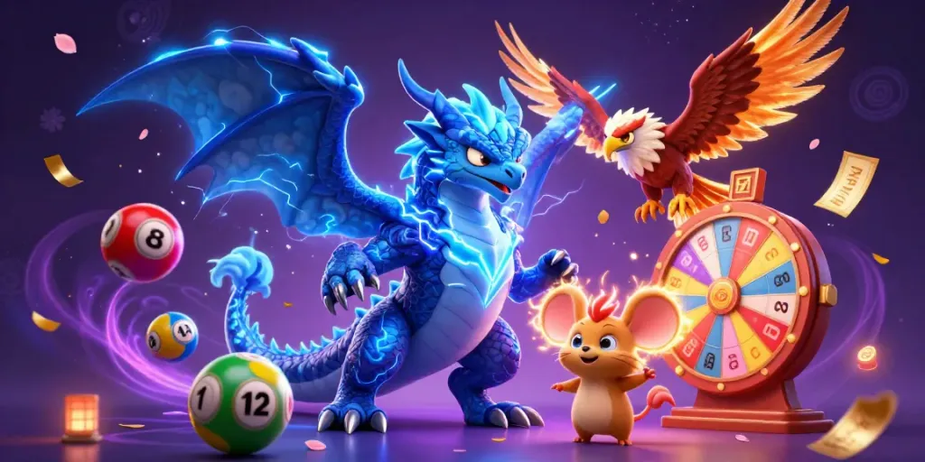 Experience thrilling energy and vibrant games at shbetcom with colorful lottery balls and dramatic characters.