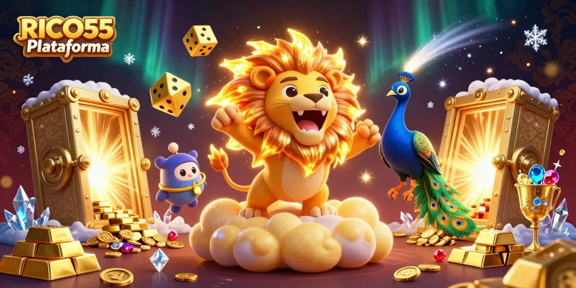 Play at RICO55 Plataforma to uncover treasures in a dazzling 3D casino scene full of gems.