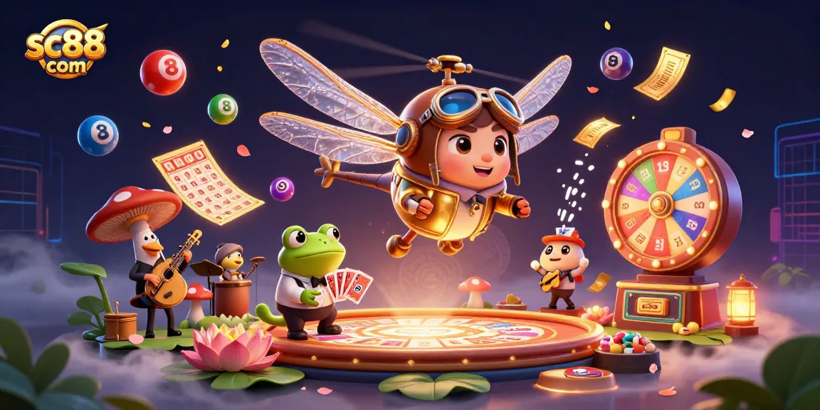 Experience thrilling moments at sc88 com with a dynamic casino scene featuring vibrant game elements and engaging characters.