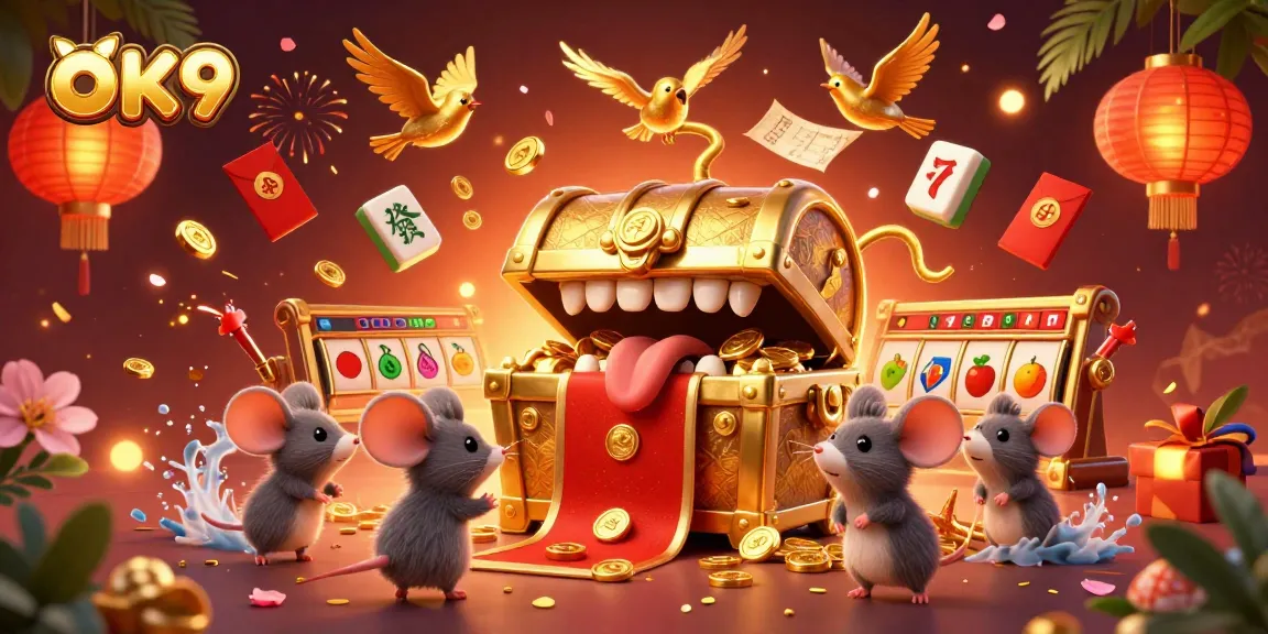 Engage with OK9's gaming allure as you uncover treasures from a dynamic casino-themed scene.