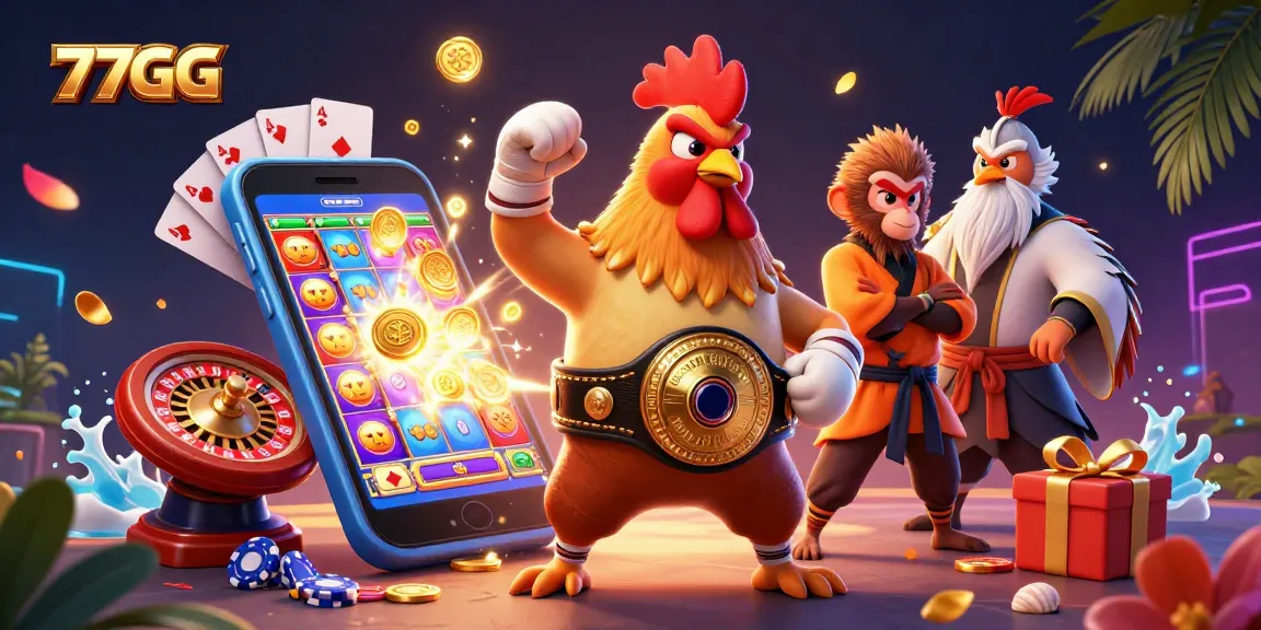 Experience thrilling gameplay with 77GG's vibrant slot games, featuring colorful graphics and dynamic winning moments.