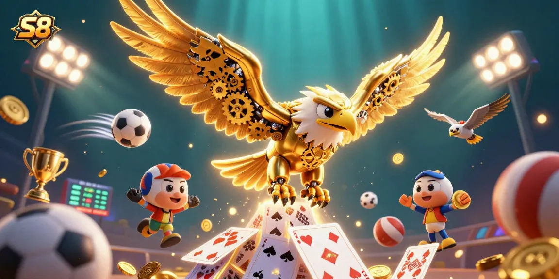 S8 offers thrilling online gaming adventures with vibrant casino and sports elements in a captivating scene.