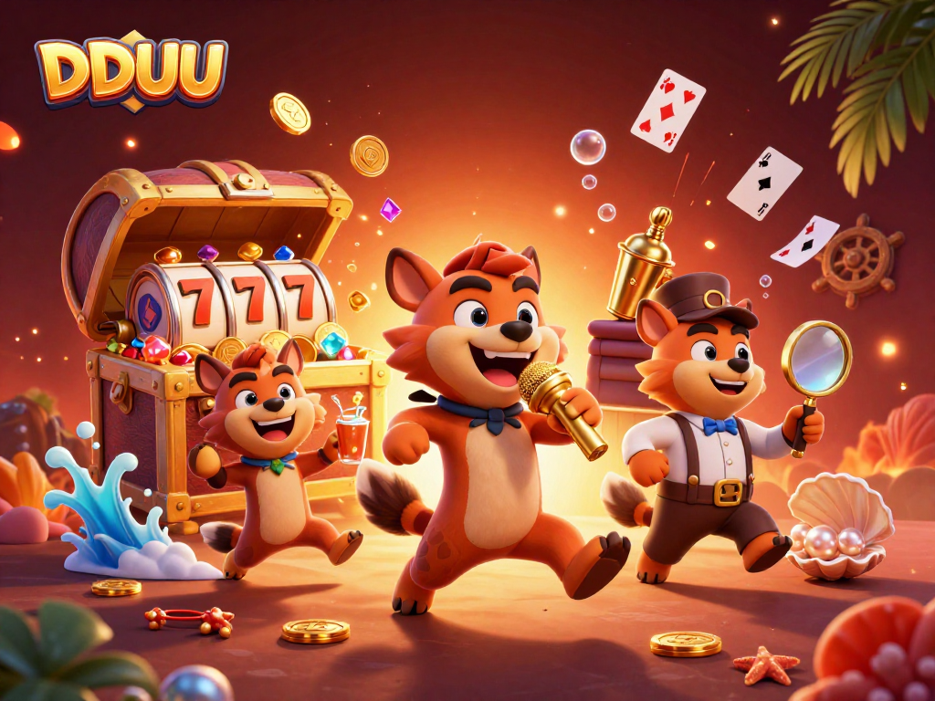 Experience thrilling gameplay at DDUU with lively hyenas running a comedy casino, featuring dynamic slots elements