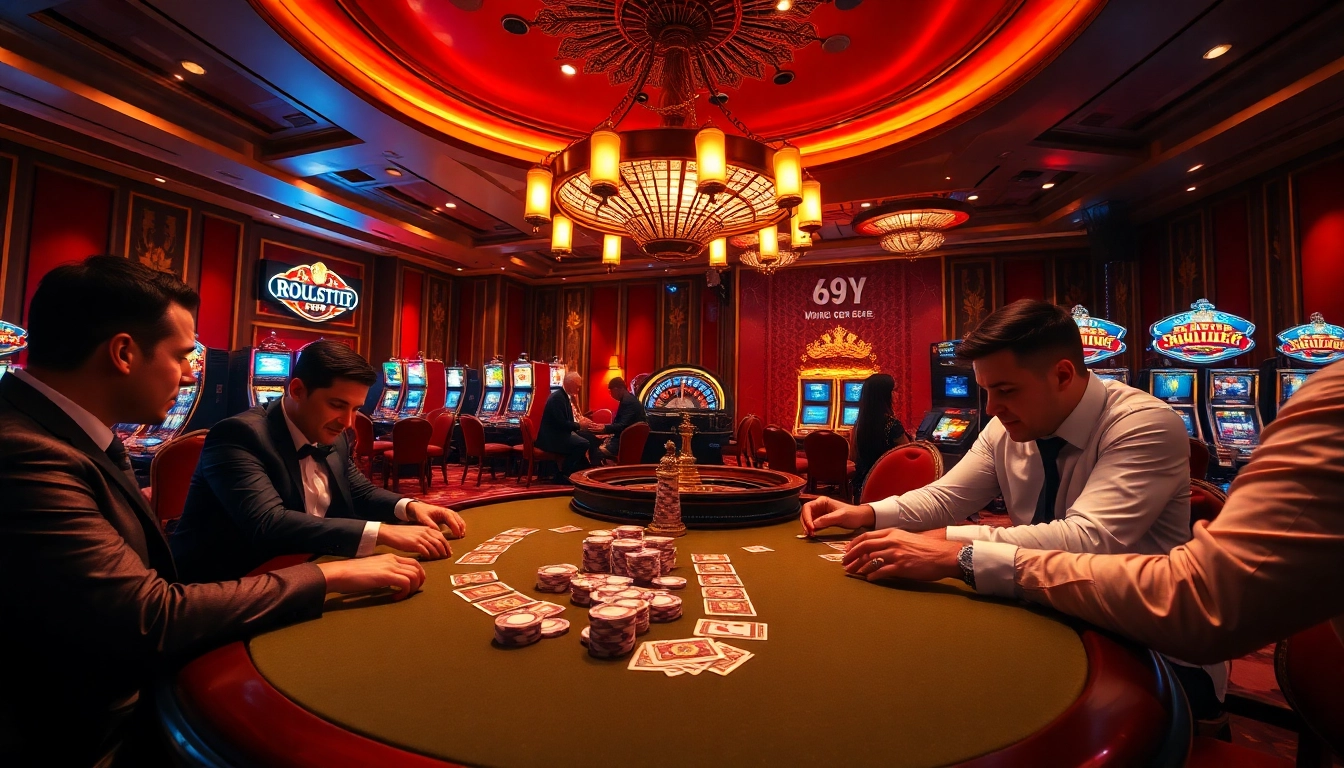 Sinta a emoção de apostar em um cassino luxuoso que exibe elementos 69Y.