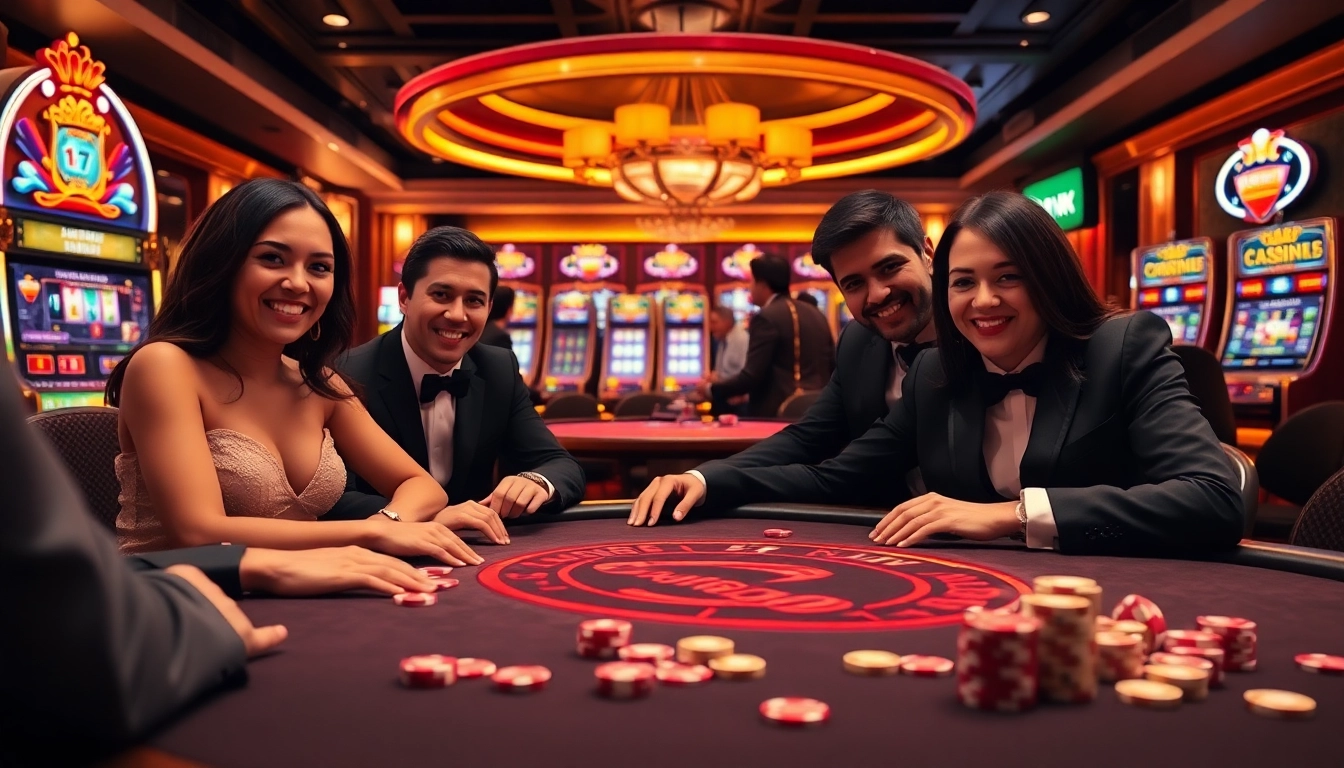 Experience the thrill of tải sunwin with vibrant casino visuals, showcasing poker tables and glowing slot machines.