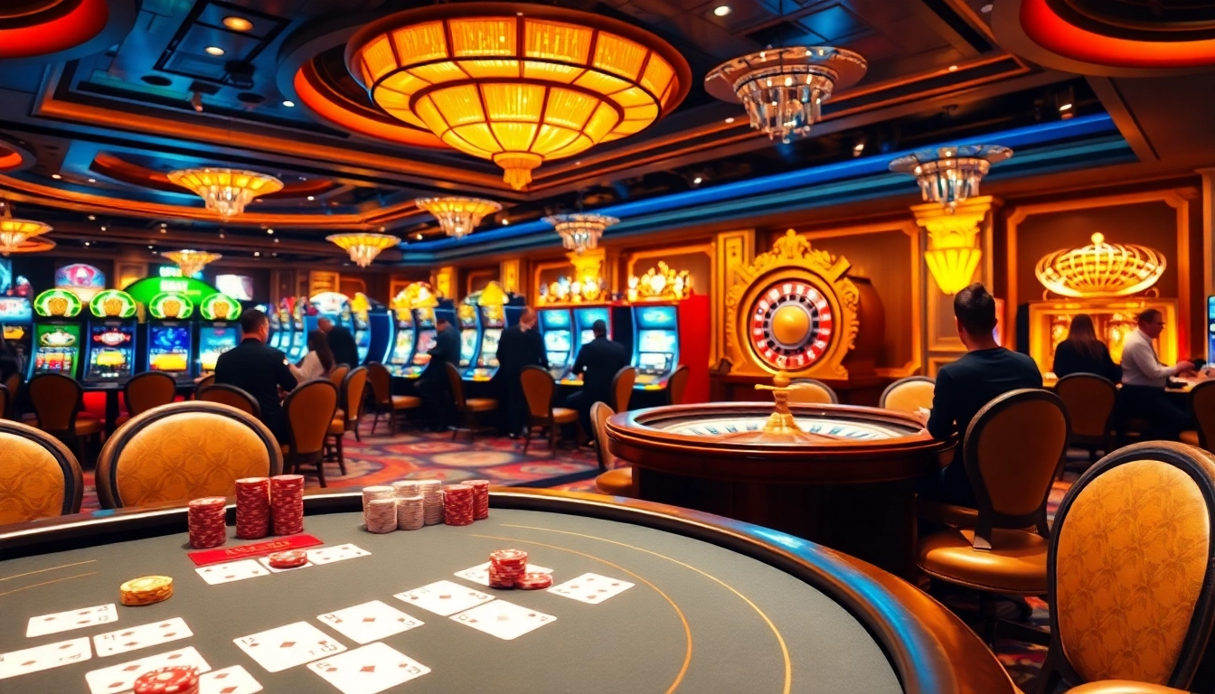 Gamblers enjoying an exciting casino experience at https://seoshbet.vip/ with vibrant tables and slot machines.